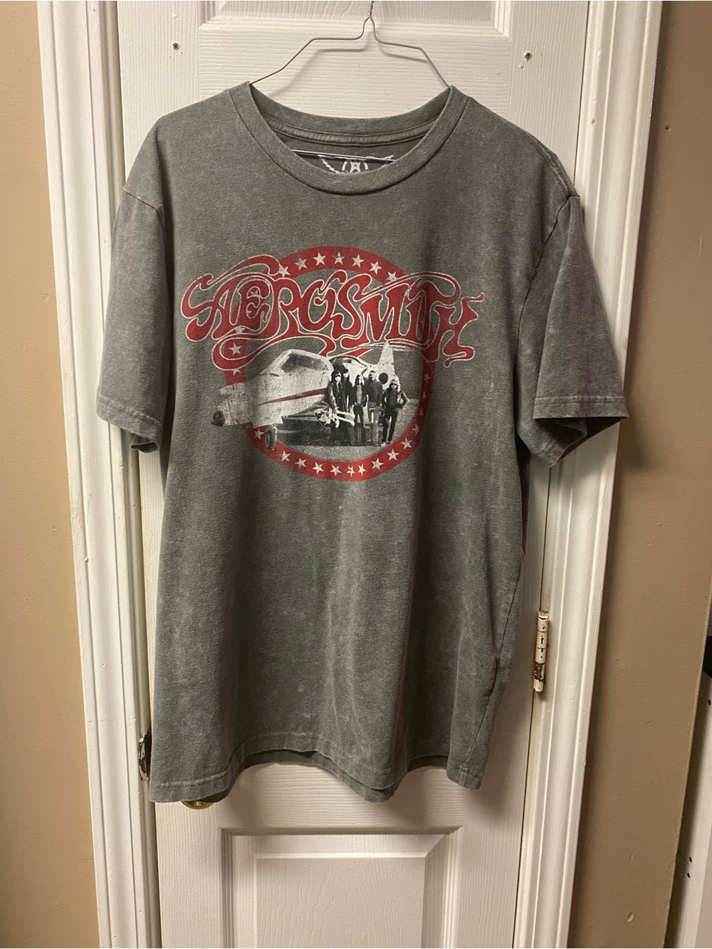 Aerosmith Graphic Short Sleeve Tee - Gray with Red Print